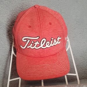 Titleist Coral Red Cap with White Logo